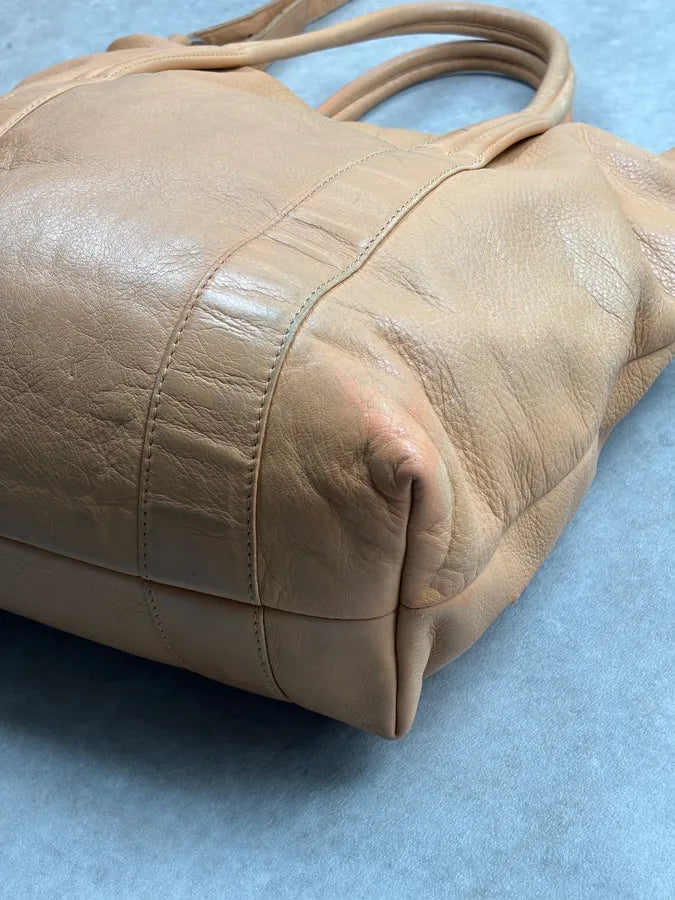 AW2013 Maison Margiela Tan Leather Beige Signature Handle Bag iIsFPQO 12