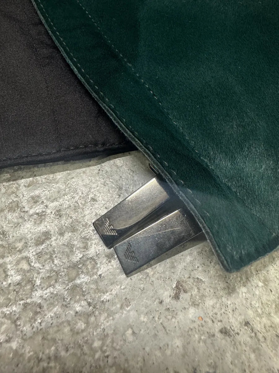 2013 Prototype Emporio Armani Asymmetrical Pony Hair Green Vest kUDZEhq 11