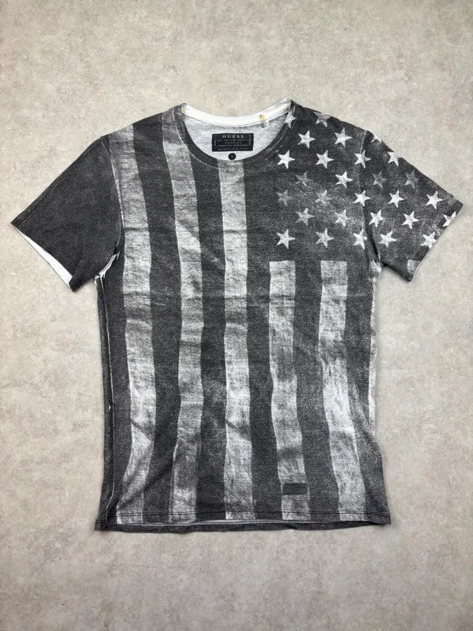 SS2014 Guess American Flag Striped T-Shirt jafLGCh 0