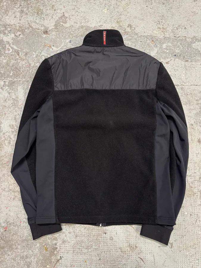 AW2014 Prada Black Nylon Polar Zip Sweater IcohxNA 1