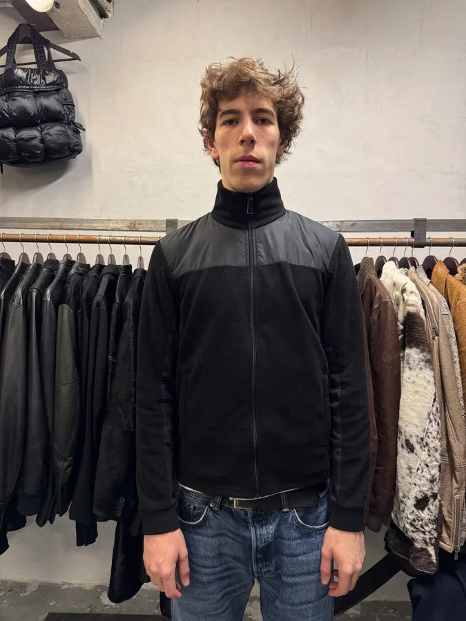AW2014 Prada Black Nylon Polar Zip Sweater IcohxNA 2
