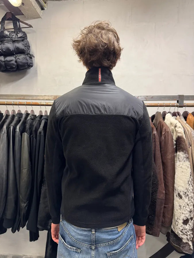 AW2014 Prada Black Nylon Polar Zip Sweater IcohxNA 3