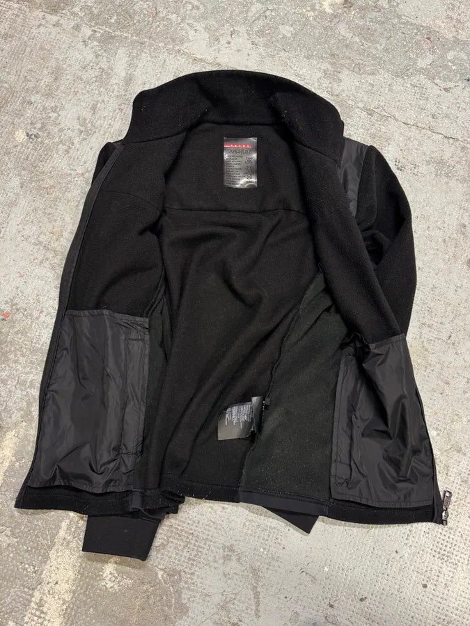 AW2014 Prada Black Nylon Polar Zip Sweater IcohxNA 6