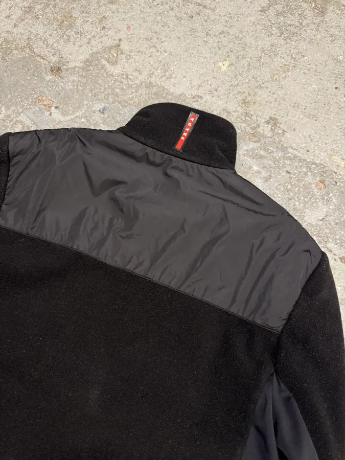 AW2014 Prada Black Nylon Polar Zip Sweater IcohxNA 7