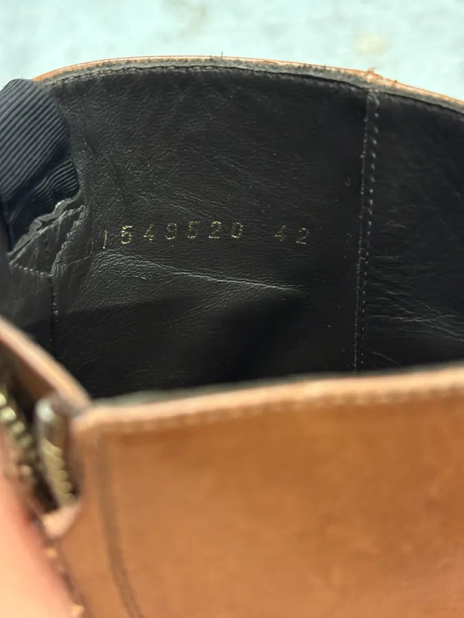 2014 Saint Laurent Wyatt Brown Leather Ankle Boots lThzhnd 10