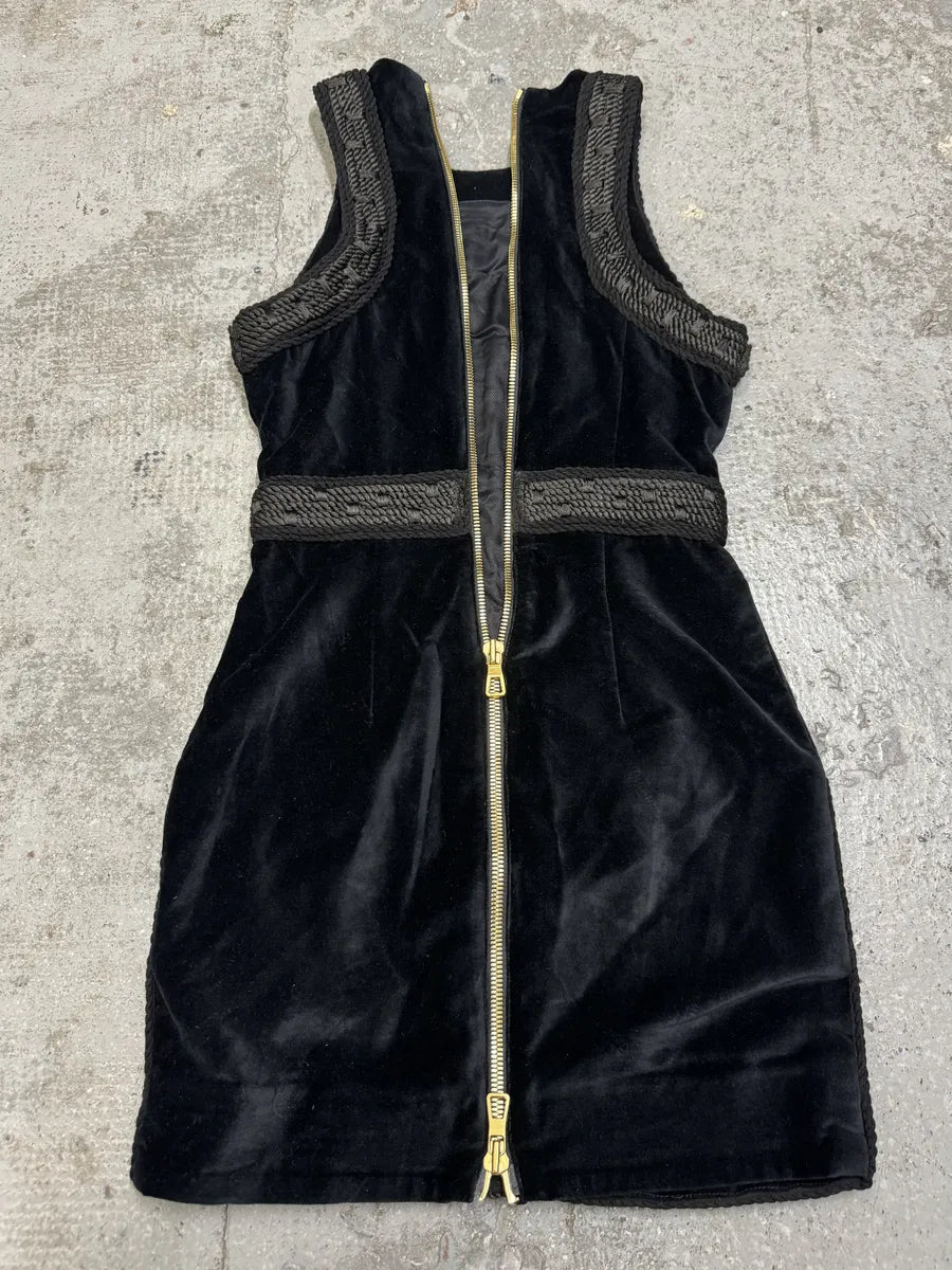 2015 Balmain H&M Black Braided Details Contemporary Dress PFfrxZC 3