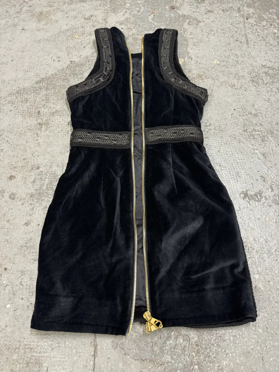 balmain h and m black dress Balmain X H&M, Black velvet dress