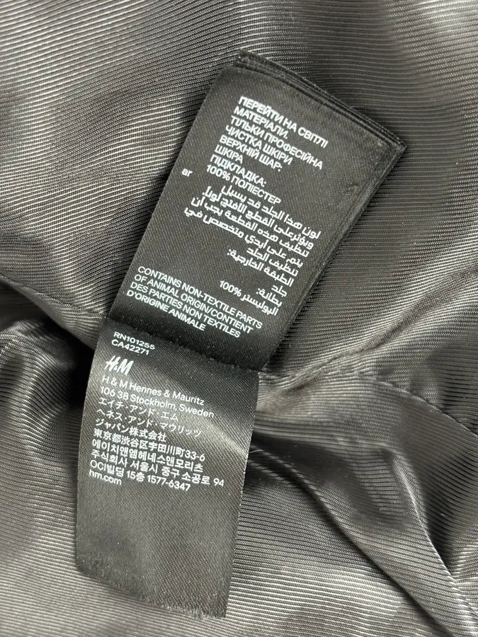 2015 Balmain H&M Black Leather Horpist Avant-Garde Rock Jacket rscNkzX 12