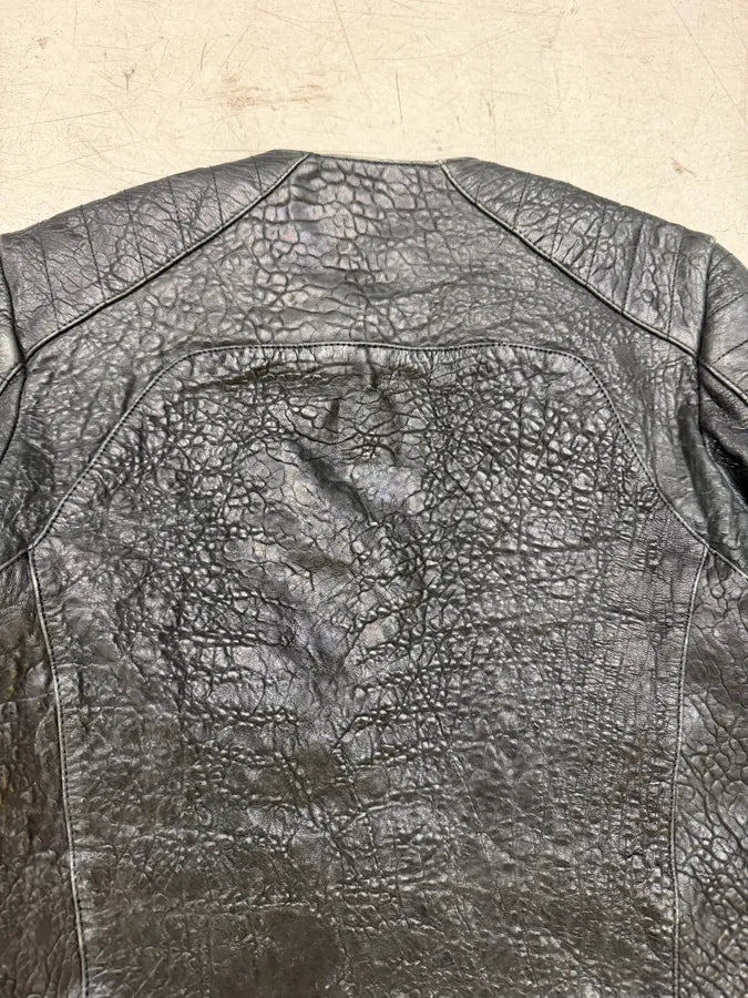 2015 Balmain H&M Black Leather Perfecto Biker Jacket hnuExfL 9
