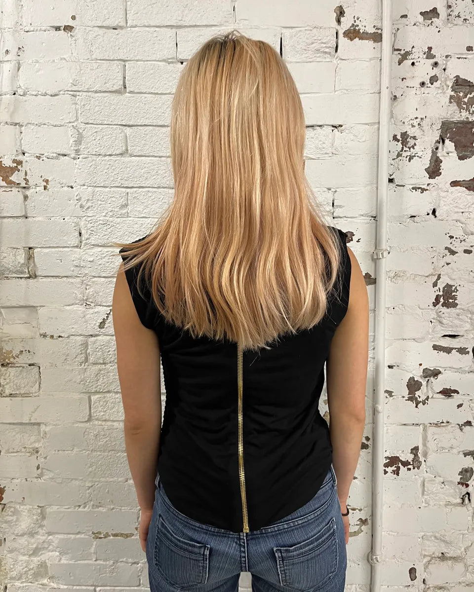 2015 Balmain H&M Gold-Beaded Black Tank Top jZzrQLl 3