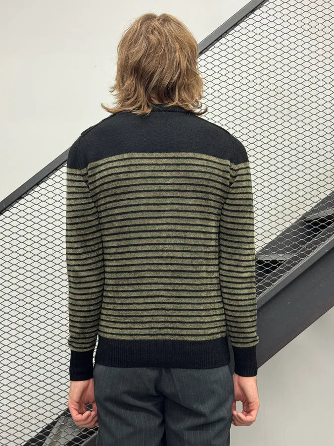 2015 Balmain H&M Striped Signature Buttoned Sweater ipBqStP 2