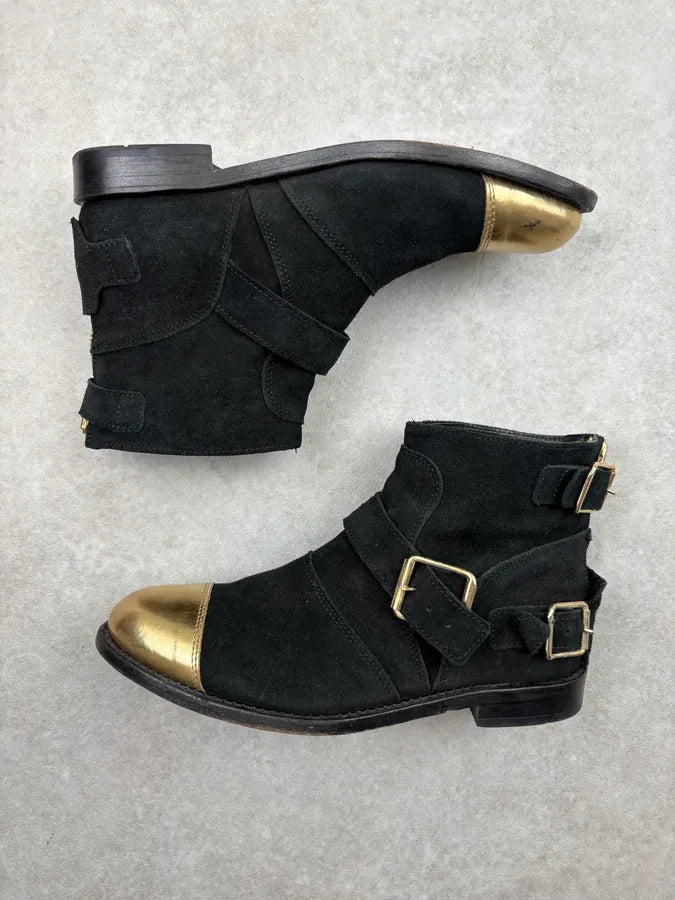2015 Balmain x H&M Buckle Strap Boots Designed by Olivier Rousteing LaVAXtq 3