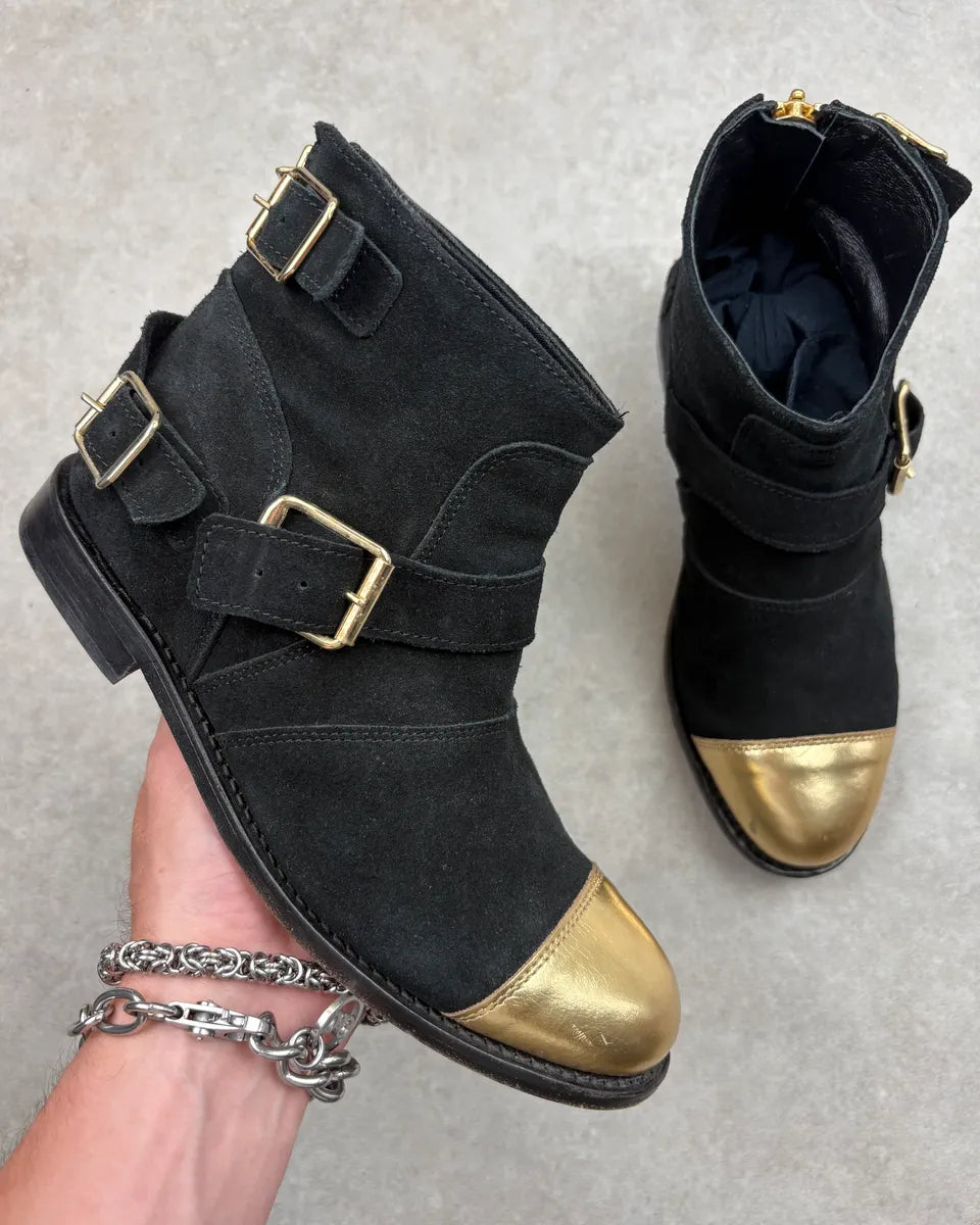 2015 Balmain x H&M Buckle Strap Boots Designed by Olivier Rousteing LaVAXtq 0