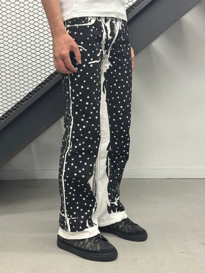 2010s Dolce & Gabbana Black & White Trompe LOeil Star Print Jeans QhNUdwc 2
