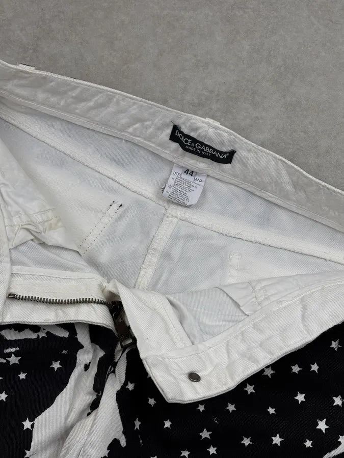 2010s Dolce & Gabbana Black & White Trompe LOeil Star Print Jeans QhNUdwc 9