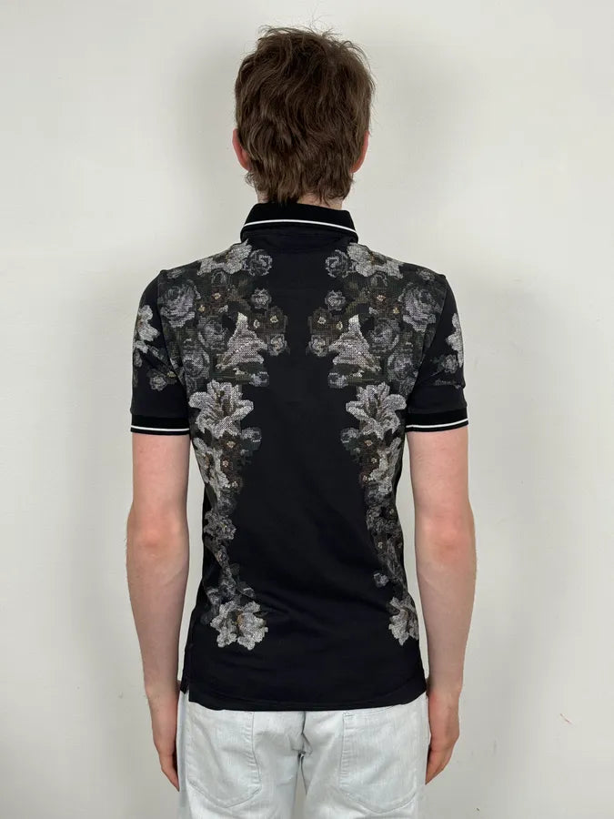 2010s Dolce & Gabbana Black Polo Cotton Floral Embroidered  AMDqKuG 2