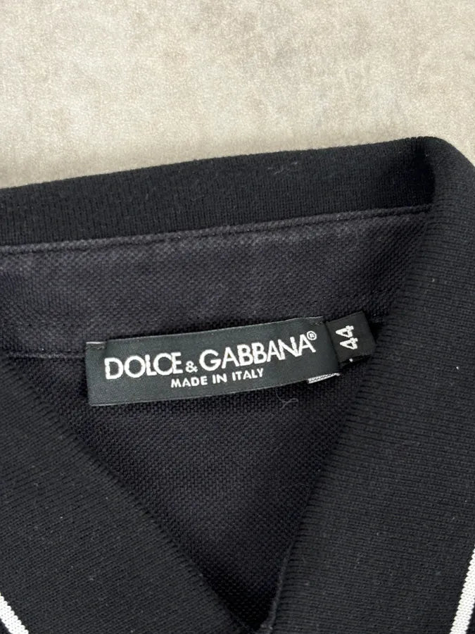 2010s Dolce & Gabbana Black Polo Cotton Floral Embroidered  AMDqKuG 6