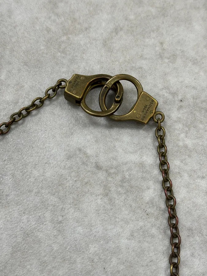 2015 Dsquared2 Gold Brass Handcuff Chain Link Penitentiary Edition yOYBpLd 5