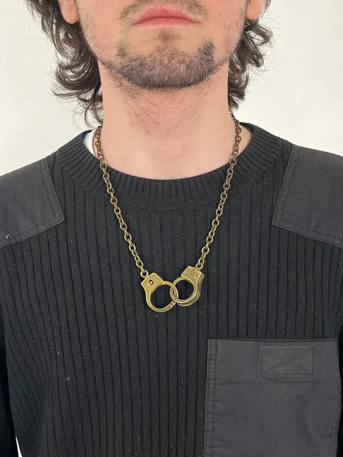2015 Dsquared2 Gold Brass Handcuff Chain Link Penitentiary Edition yOYBpLd 3