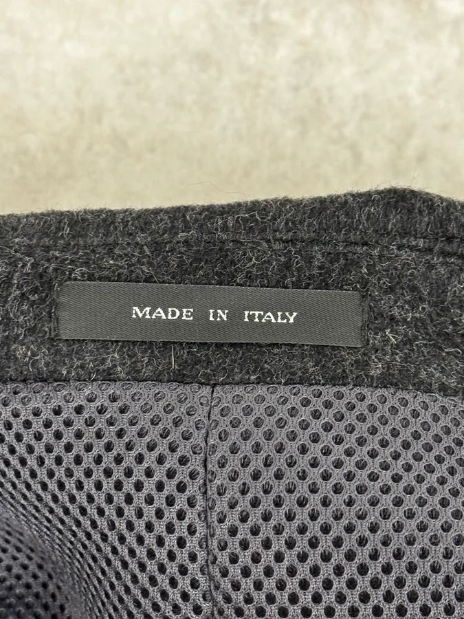 FW2013 Emporio Armani Grey Gradient Striped Yellow Duffle Coat iNDxgDA 11