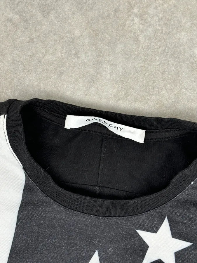 SS2015 Givenchy Black Cotton American Flag Striped T-Shirt eEdweMR 6