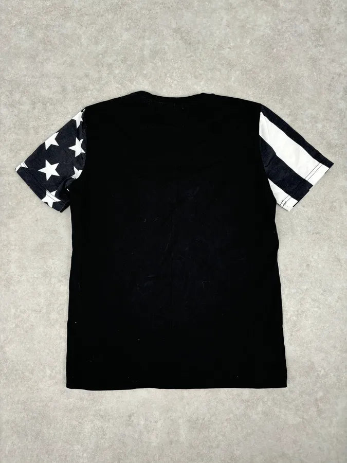 SS2015 Givenchy Black Cotton American Flag Striped T-Shirt eEdweMR 4