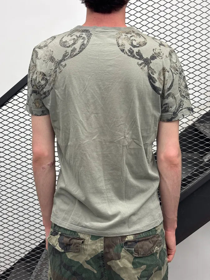 SS2015 Versace Faded Khaki Baroque Royal T-Shirt lZGtjjM 2
