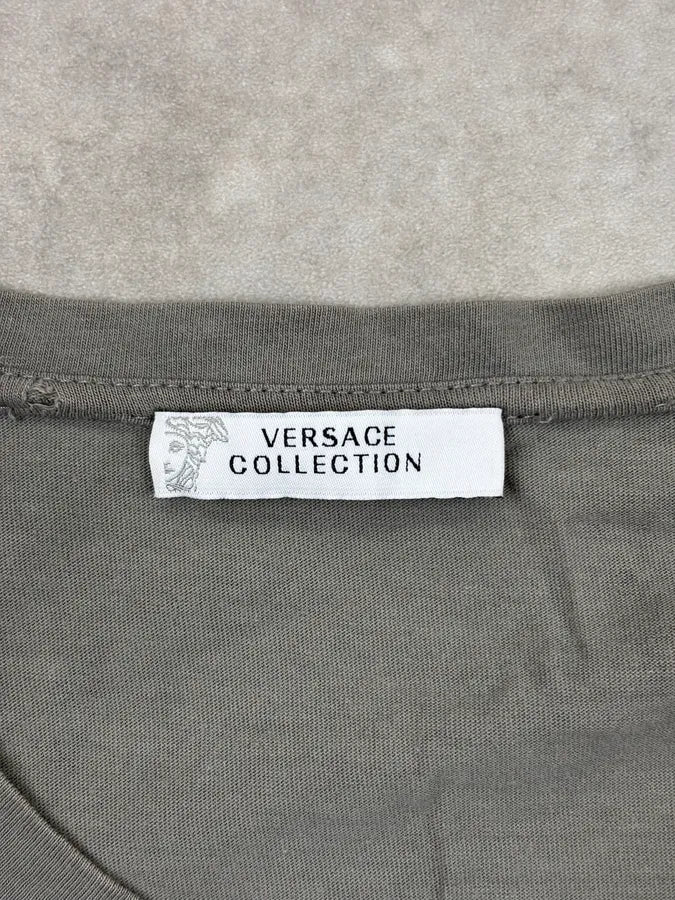 SS2015 Versace Faded Khaki Baroque Royal T-Shirt lZGtjjM 7