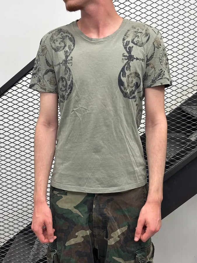 SS2015 Versace Faded Khaki Baroque Royal T-Shirt lZGtjjM 1