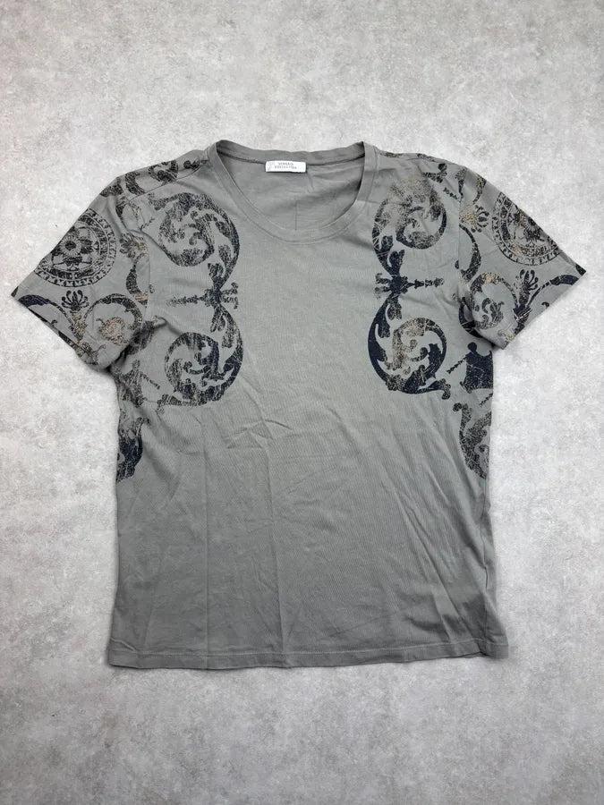 SS2015 Versace Faded Khaki Baroque Royal T-Shirt lZGtjjM 0
