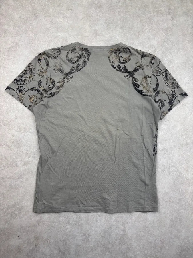 SS2015 Versace Faded Khaki Baroque Royal T-Shirt lZGtjjM 4