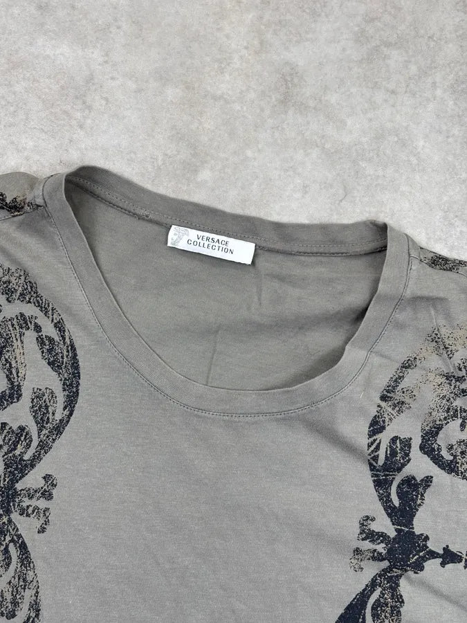 SS2015 Versace Faded Khaki Baroque Royal T-Shirt lZGtjjM 3