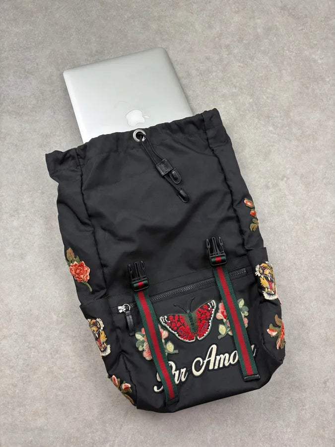 2016 Gucci Black Embroided Backpack by Alessandro Michele iilBrtB 7