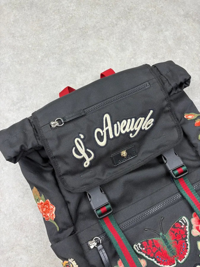 2016 Gucci Black Embroided Backpack by Alessandro Michele iilBrtB 4
