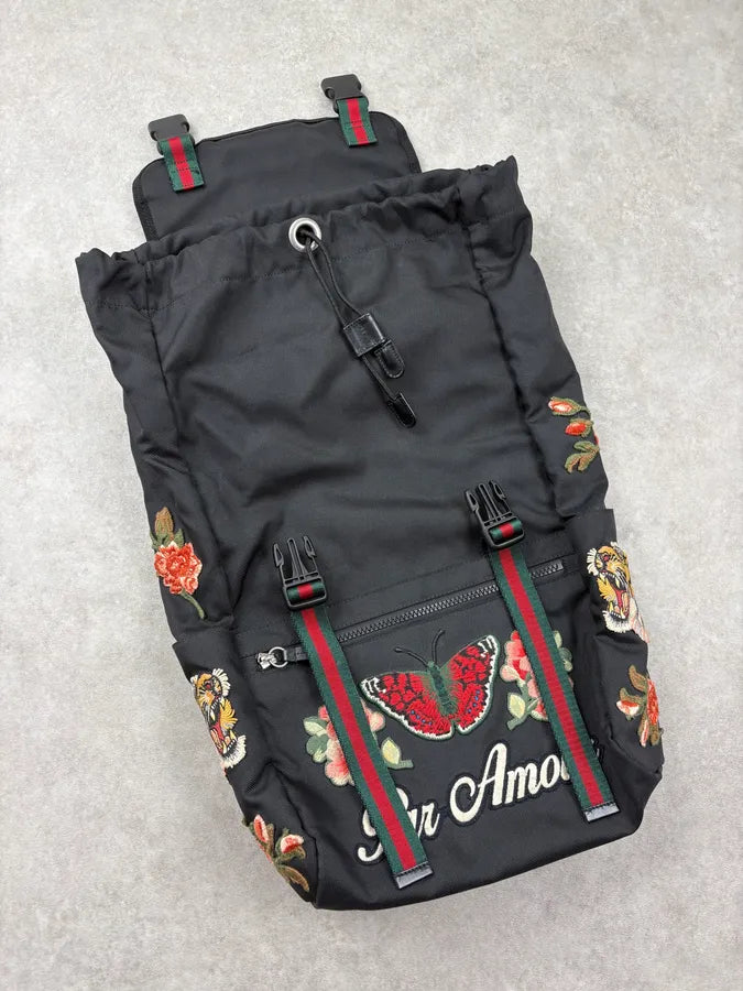 2016 Gucci Black Embroided Backpack by Alessandro Michele iilBrtB 5