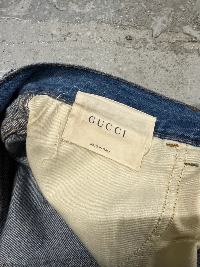 2016 Gucci Snake Emboired Denim Jeans CLoUytK 11