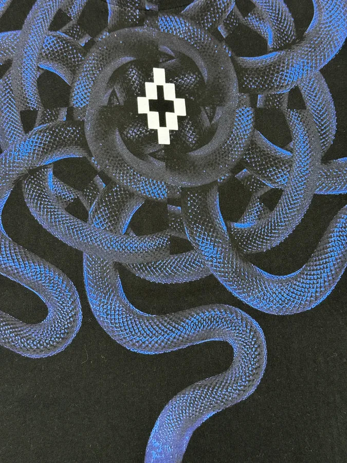 SS2016 Marcelo Burlon Black & Navy Snake T-Shirt FFdRgrJ 6