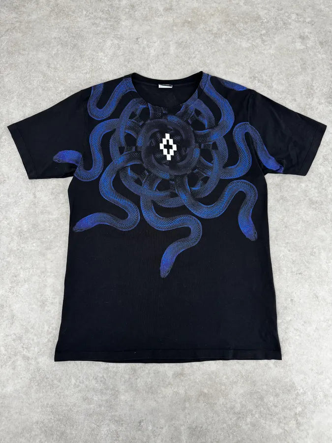 SS2016 Marcelo Burlon Black & Navy Snake T-Shirt FFdRgrJ 0