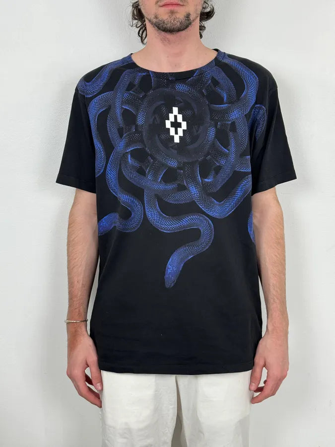 SS2016 Marcelo Burlon Black & Navy Snake T-Shirt FFdRgrJ 1
