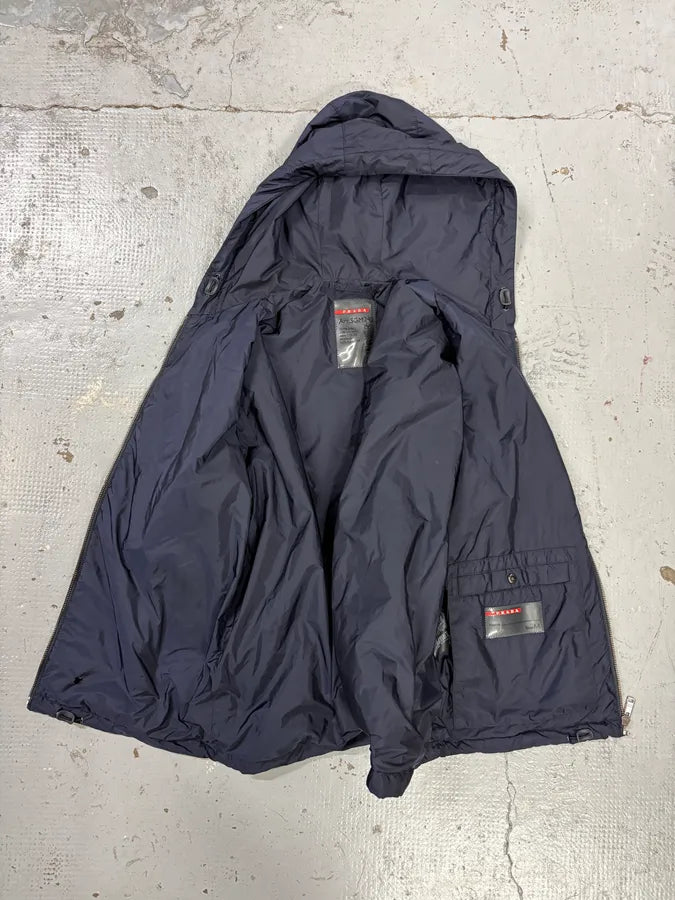 SS2016 Prada Navy Nylon Hooded Windbreaker Jacket ciNabNq 6