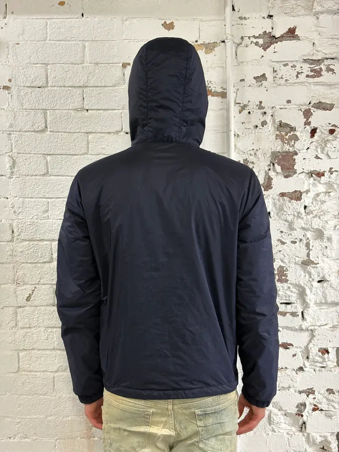 SS2016 Prada Navy Nylon Hooded Windbreaker Jacket ciNabNq 2