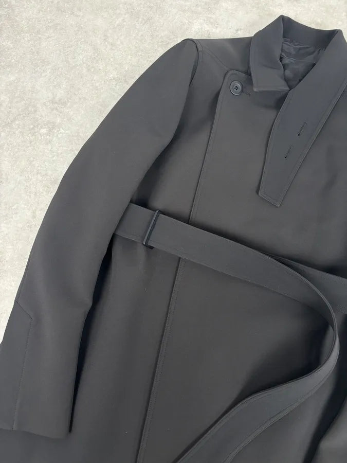 AW2016 Rick Owens Black Wool Belted Coat VXrrriU 7