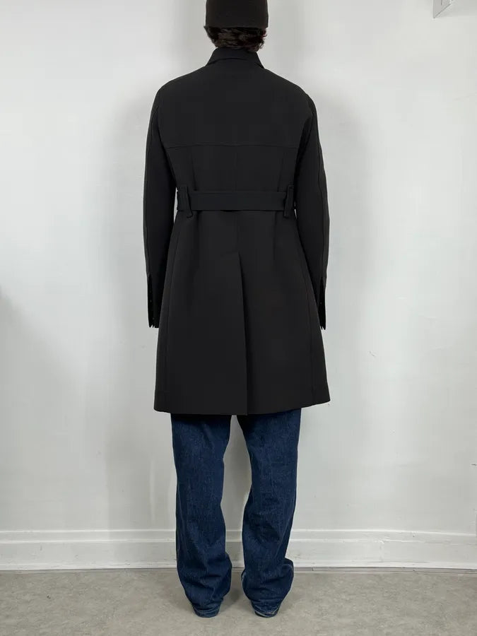 AW2016 Rick Owens Black Wool Belted Coat VXrrriU 3