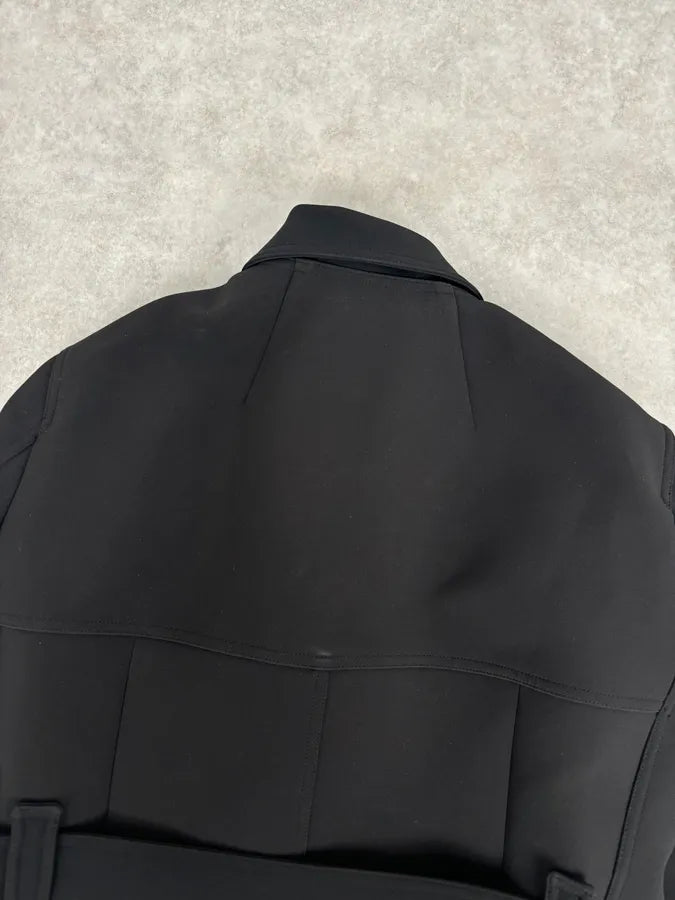AW2016 Rick Owens Black Wool Belted Coat VXrrriU 6