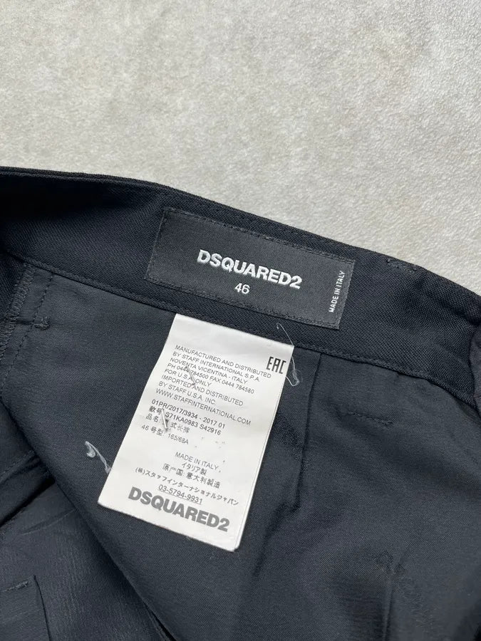 SS2017 Dsquared2 Black Wool Tailored Pants HJDbNtj 8