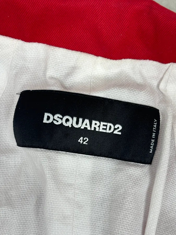 SS2017 Dsquared2 Red Buttoned Blazer Officer Jacket bSLykLM 10