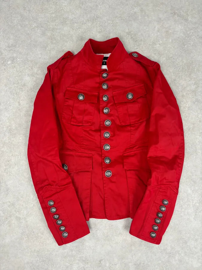 SS2017 Dsquared2 Red Buttoned Blazer Officer Jacket bSLykLM 0