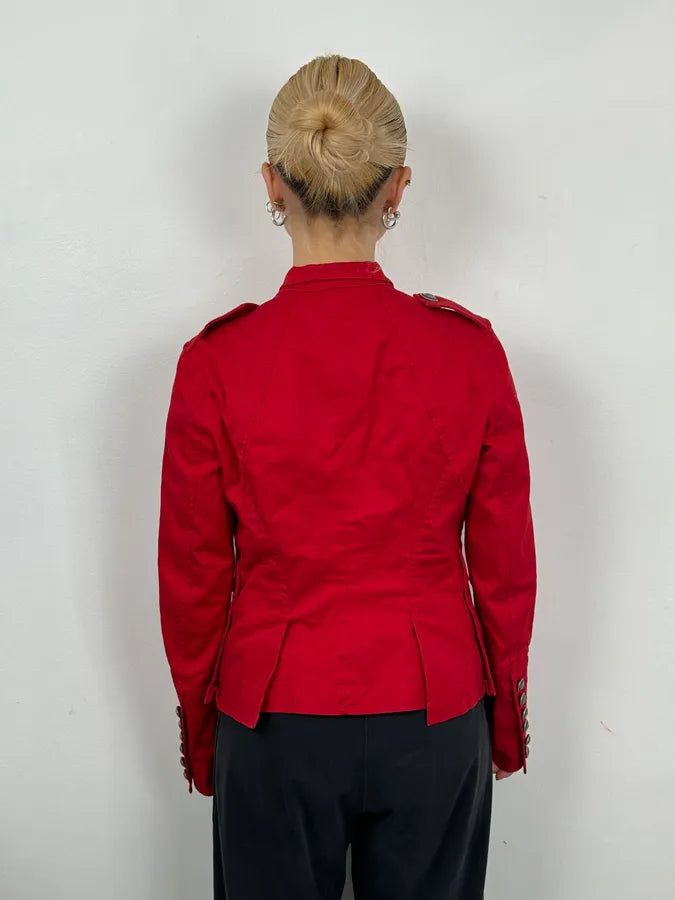 SS2017 Dsquared2 Red Buttoned Blazer Officer Jacket bSLykLM 2