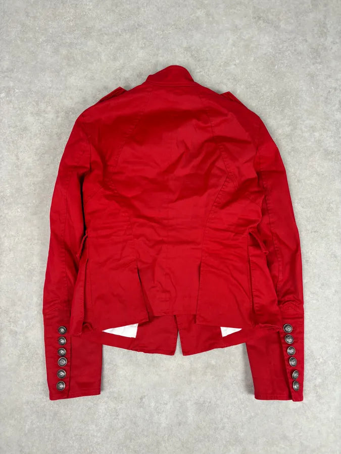 SS2017 Dsquared2 Red Buttoned Blazer Officer Jacket bSLykLM 4