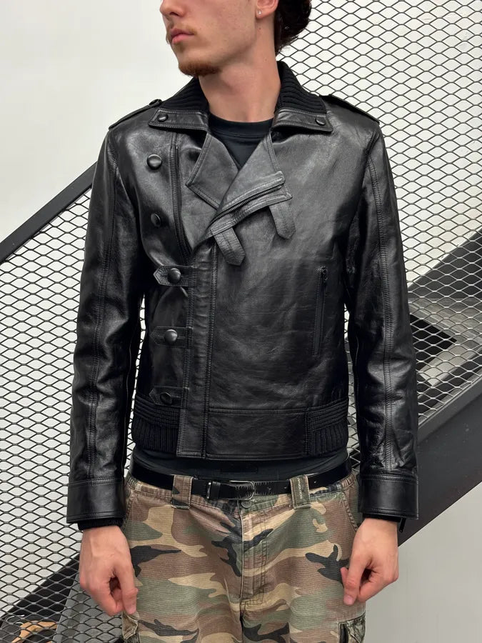AW2017 Saint Laurent Black Leather Moto Leather Jacket YSRwdIQ 1